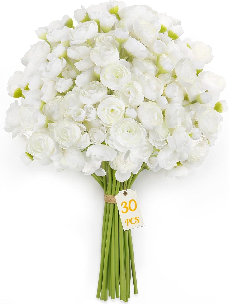 30PCS Ranunculus Artificial Flowers Faux Silk Mini Flowers for DIY Bouquets